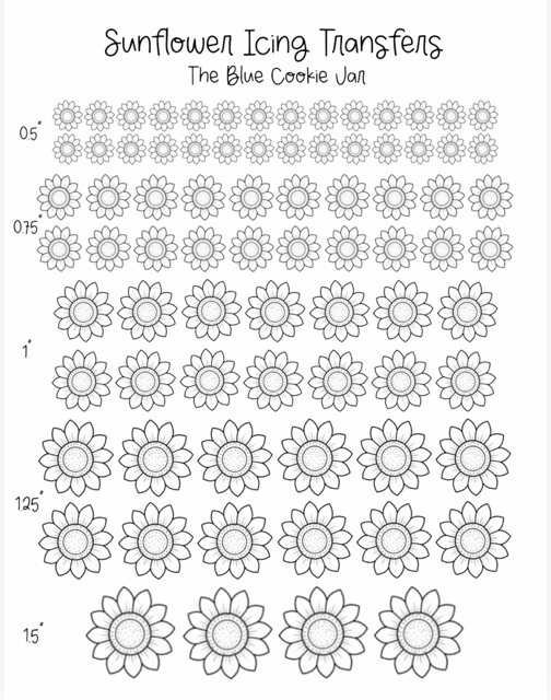 Sunflower Royal Icing Transfer Sheet