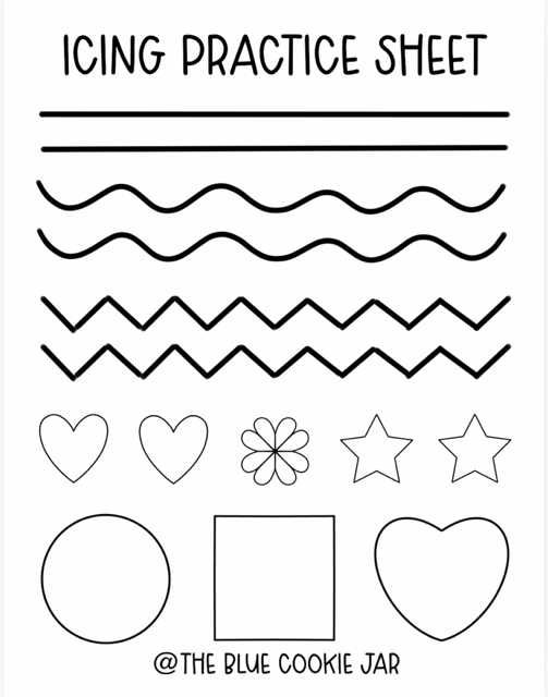 FREE Royal Icing Practice Sheet